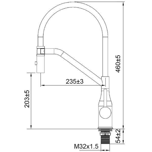 Смеситель для кухни Koer KI-70026-07 с черным силиконовым изливом (KR5211) KR5211 фото