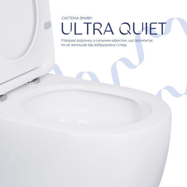 Унитаз-компакт Qtap Robin Ultra Quiet безободковый с сиденьем Soft-close QT13226089AW SD00051949 фото