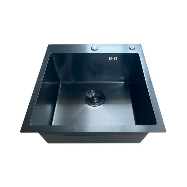Мийка для кухні з нержавіючої сталі MIXXUS MH5050 MICRO DECOR BLACK (3.0/0.8), колір чорний (MI8215) MI8215 фото