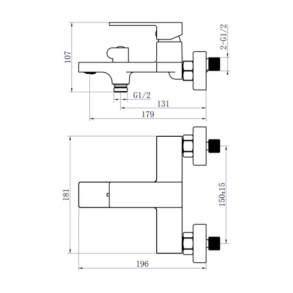 Змішувач для ванни Qtap Gemini (з душовим гарнітуром) QTGEM259CRW45683 Chrome/White SD00051807 фото