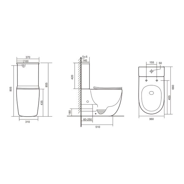 Унітаз підлоговий Qtap Robin New Ultra Quiet безобідковий з сидінням Soft-close WHITE QT13226083AW SD00052565 фото