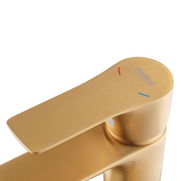 Змішувач для умивальника Haiba Milano 001 BRUSHED GOLD (HB9619) HB9619 фото