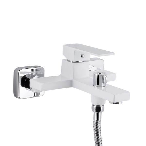 Змішувач для ванни Qtap Gemini (з душовим гарнітуром) QTGEM259CRW45683 Chrome/White SD00051807 фото