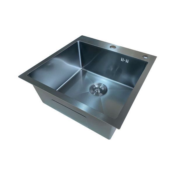 Мийка для кухні з нержавіючої сталі MIXXUS MH5050 MICRO DECOR GRAPHITE, 3.0/0.8 мм, колір графіт (MI8213) MI8213 фото