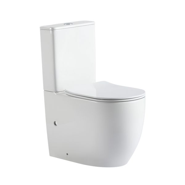 Унітаз підлоговий Qtap Robin New Ultra Quiet безобідковий з сидінням Soft-close WHITE QT13226083AW SD00052565 фото