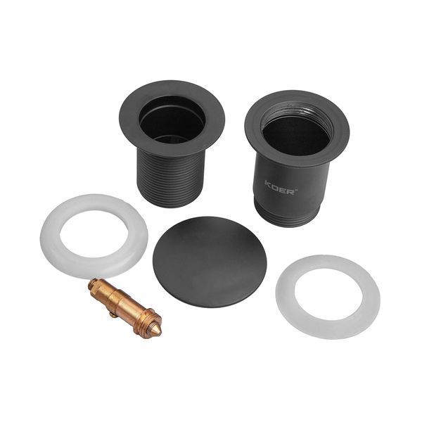 Донний клапан для раковини Koer PW-08-05 1 1/4'' без переливу автоматичний СLICK-СLACK (Колір чорн) (KR5789) KR5789 фото