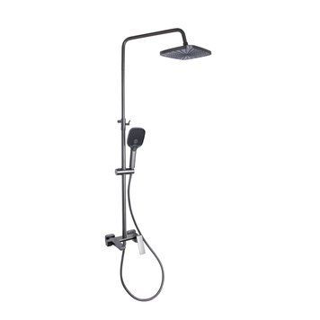 Душова система універсальна Qtap Gemini на три споживачі (з виливом) QTGEM111GMB45688 Gunmetal Black PVD SD00051812 фото