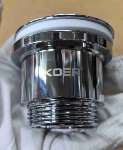 Донный клапан для раковины универсальный (с/без перелива) Koer PW-02-01 автоматический (Click-Clack) (Цвет хром) 1 1/4'' (KR3399) KR3399 фото