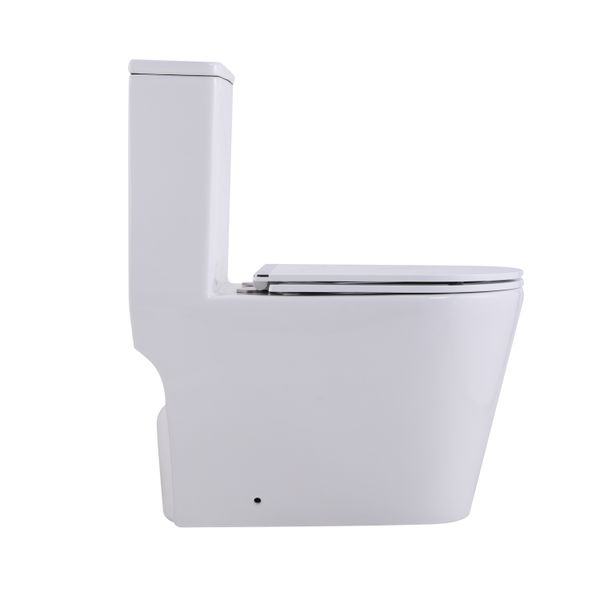 Унітаз-моноблок підлоговий Qtap Swan Ultra Quiet безобідковий з сидінням Soft-close WHITE QT16226080AW SD00052582 фото