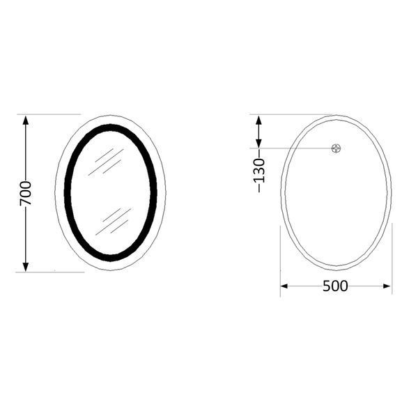 Зеркало Lidz Vida 700х500 с LED-подсветкой Touch, с антизапотеванием, с диммером, рег. яркости LD78LF5070 SD00052340 фото