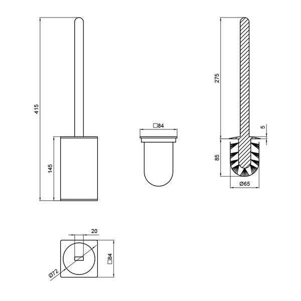 Ёршик напольный Qtap Liberty QTLIBCRM11572 Chrome SD00040054 фото