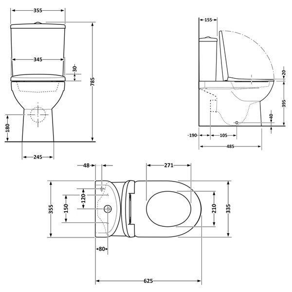 Унитаз напольный Qtap Leo Ultra Quiet 620&times;355&times;790 мм с сиденьем Soft-close, White QTLEO27W49261 SD00055385 фото