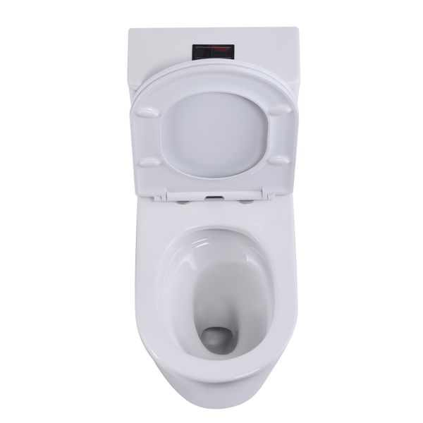 Унітаз-моноблок підлоговий Qtap Swan Ultra Quiet безобідковий з сидінням Soft-close WHITE QT16226080AW SD00052582 фото