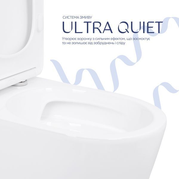 Унитаз напольный Qtap Leo Ultra Quiet 620&times;355&times;790 мм с сиденьем Soft-close, White QTLEO27W49261 SD00055385 фото