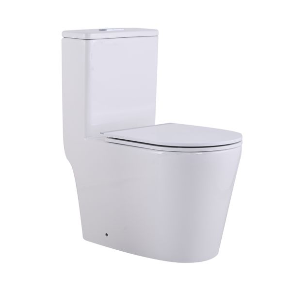 Унітаз-моноблок підлоговий Qtap Swan Ultra Quiet безобідковий з сидінням Soft-close WHITE QT16226080AW SD00052582 фото