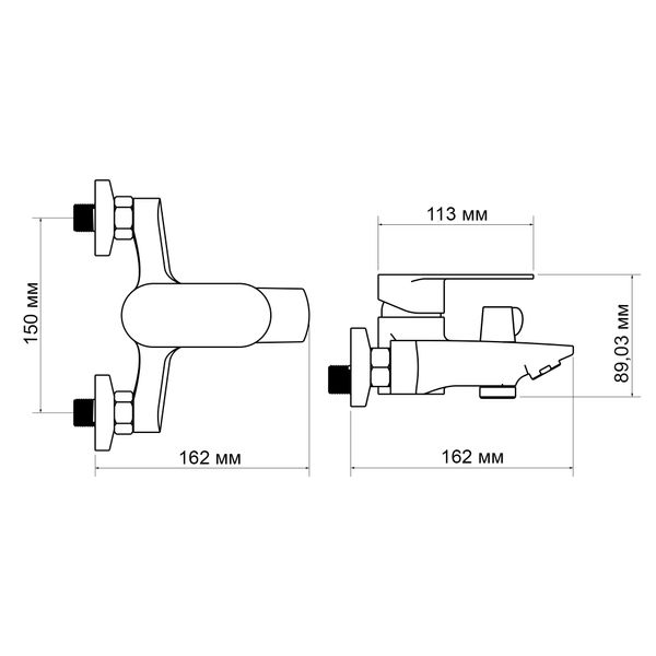 Змішувач для ванни Lidz Tani 0061 (з душовим гарнітуром) (k40) LDTAN0061CRM44963 Chrome SD00051087 фото