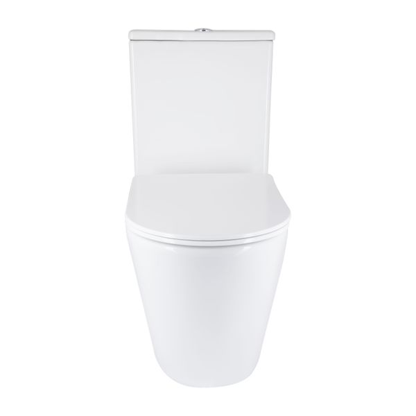 Унітаз підлоговий Qtap Vlasta Ultra Quiet безобідковий з сидінням Soft-close WHITE QT28228300W SD00052619 фото