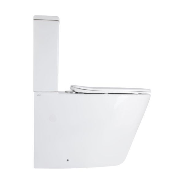 Унітаз підлоговий Qtap Vlasta Ultra Quiet безобідковий з сидінням Soft-close WHITE QT28228300W SD00052619 фото