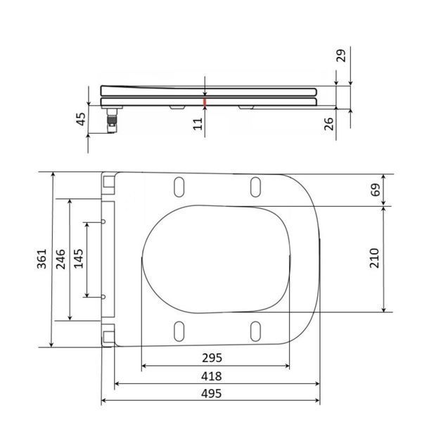 Qtap Сиденье для унитаза напольного (Aries) 445&times;360&times;30 мм, White, с микролифтом, Slim Duroplast, Quick Release QT03228302W3 SD00054056 фото