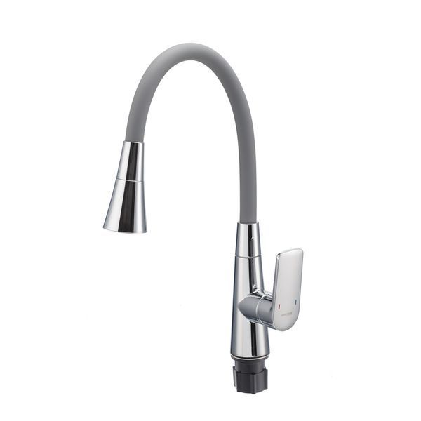 Змішувач для кухні Mixxus Premium Matis 011-T (NUT) Refl.Gray (Колір хром+силік.вилив сірий) (MI8267) MI8267 фото