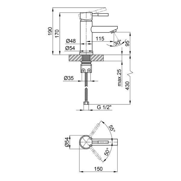 Смеситель для раковины Lidz Aria 001F (k35) LDARI001FNKS34937 Nickel SD00041041 фото