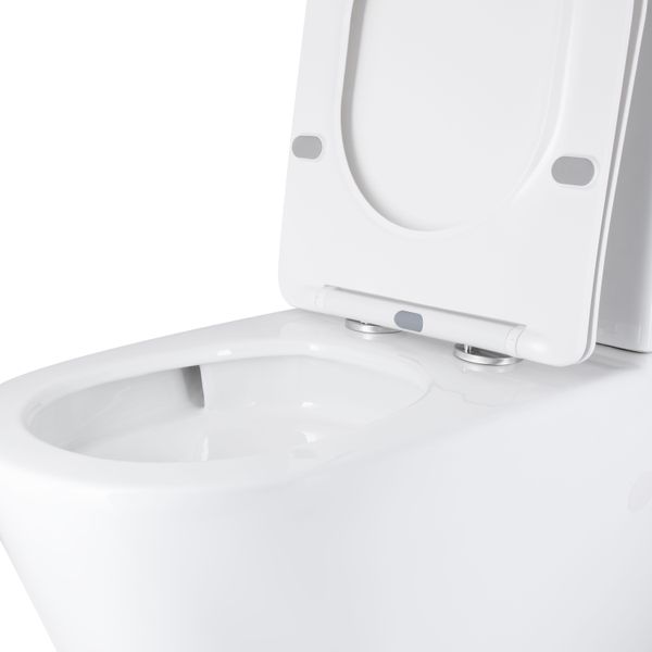 Унітаз підлоговий Qtap Vlasta Ultra Quiet безобідковий з сидінням Soft-close WHITE QT28228300W SD00052619 фото