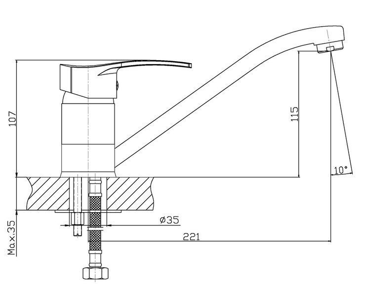Смеситель для кухни Haiba Onix 004 (HB0767) HB0767 фото