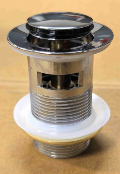 Донный клапан для раковины Koer PW-09-01 1 1/4'' с переливом автоматический СLICK-СLACK (Цвет хром) (KR5796) KR5796 фото