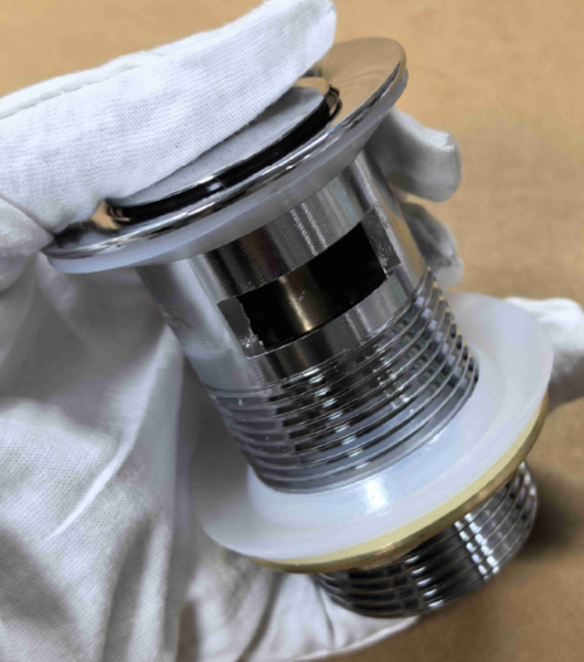 Донный клапан для раковины Koer PW-09-01 1 1/4'' с переливом автоматический СLICK-СLACK (Цвет хром) (KR5796) KR5796 фото