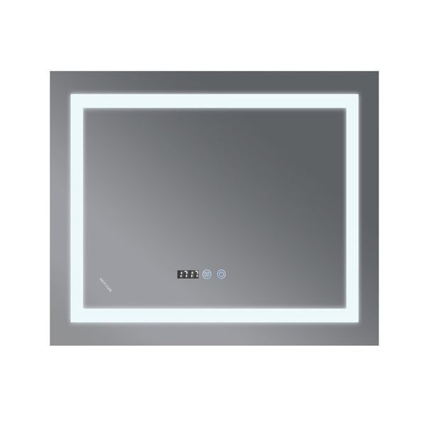 Дзеркало Mixxus WARM MR02-80x80 з Led Touch, Anti-fog, димером, регулятором яскравості, годинником (MI6934) MI6934 фото