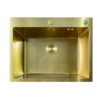 Кухонна мийка Mixxus MH6050 Micro Decor Brushed Gold (600х500 мм) з нержавіючої сталі PVD матове золото (MI8222) MI8222 фото