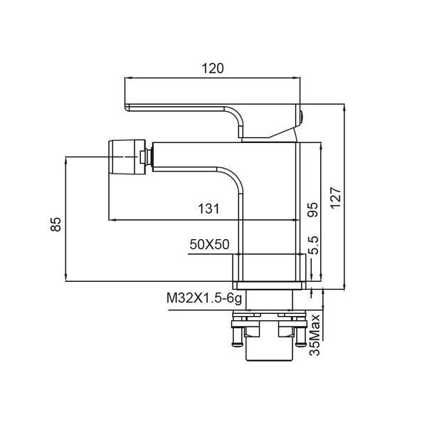 Змішувач для біде Koer KB-20009-01 (Колір хром) (KR3504) KR3504 фото