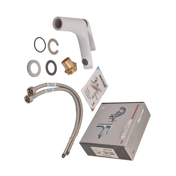 Смеситель для умывальника Mixxus Premium DERBY 001 (NUT) WHITE-CHROME (MI6613) MI6613 фото
