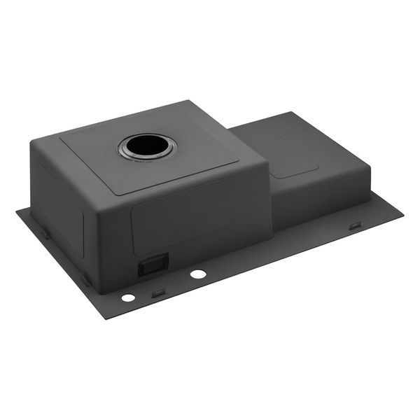 Комплект для кухні Kroner графіт: Кухонна мийка KRP Schwarze 7848LHM PVD + Змішувач з гнучким виливом KRP Edelstahl Klassisch PVD031BLK CV023373 фото
