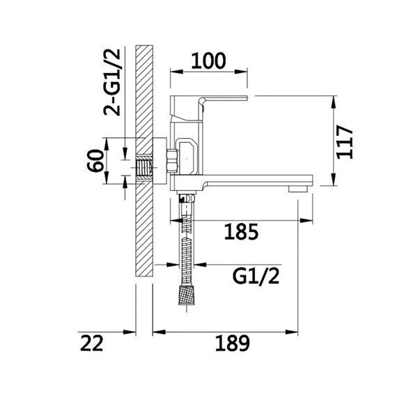 Комплект змішувачів Lidz Dozorca Chrome для ванни та раковини (LDDOZ0051CRM45404 + LDDOZ001CRM45403) SD528527 фото