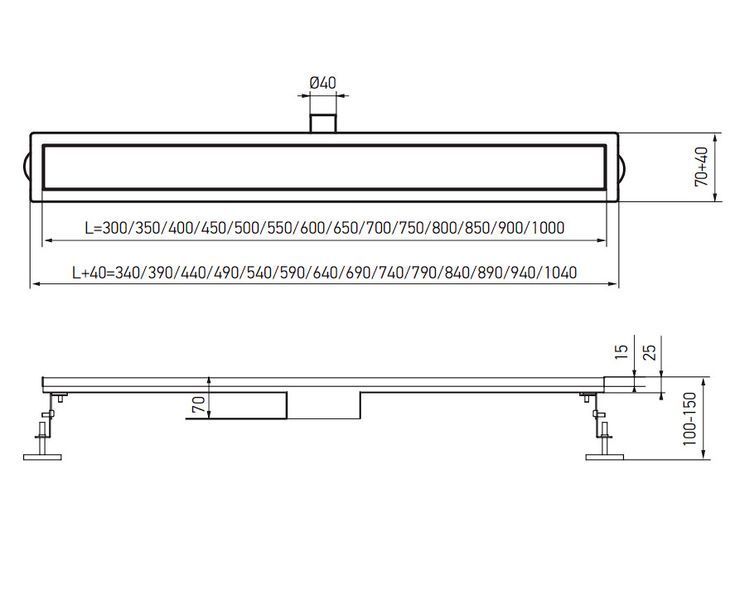 Душевой трап из нержавеющей стали SUS304 Koer FD20-70x700 (KR3275) KR3275 фото
