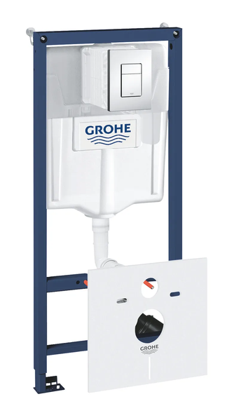 Комплект інсталяції для підвісного унітазу Grohe Rapid SL Fresh 5 в 1, висота 1130&ndash;1330 мм, хромована пневматична кнопка (38827000) 38827000 фото