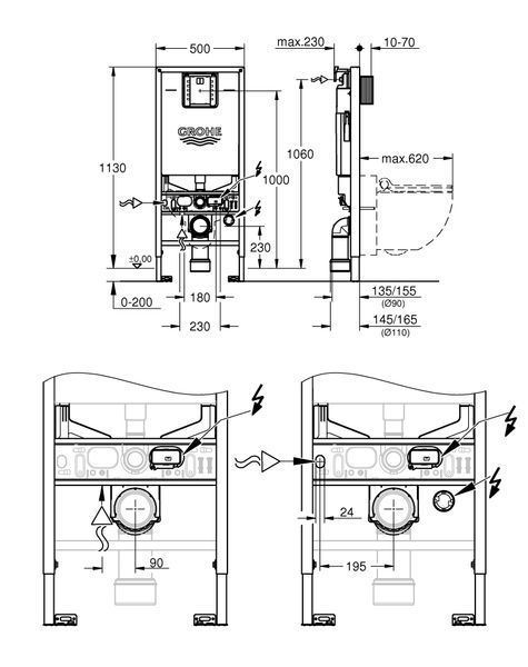 Інсталяція для підвісного унітазу Grohe Rapid 3 в 1 SLX 39598000 (без панелі змиву) 39598000 фото