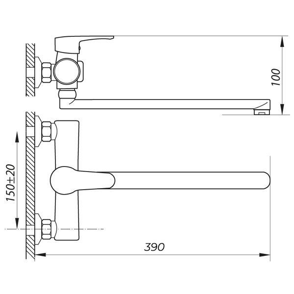 Смеситель для ванны Zerix PUD7 146 белый (ZX2912) ZX2912 фото