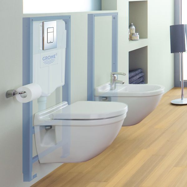Комплект інсталяції для підвісного унітазу Grohe Rapid SL Fresh 5 в 1, висота 1130&ndash;1330 мм, хромована пневматична кнопка (38827000) 38827000 фото