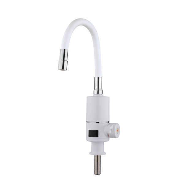 Проточний кран-водонагрівач з гнучким виливом для кухні Lidz Warm 065 LDWAR065WHI49097 White/White SD00055221 фото