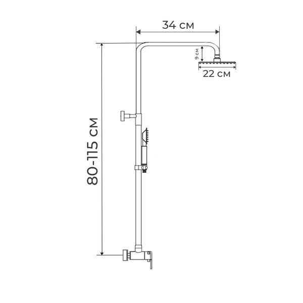 Душевая колонна со смесителем Haiba Sirius 003-J (HB0777) HB0777 фото