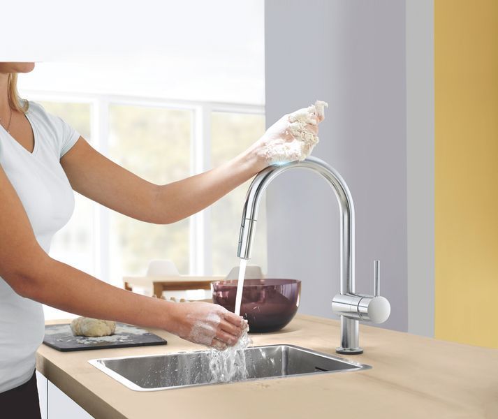 Сенсорный смеситель для кухни с выдвижным изливом Grohe Minta Touch (31358DC2) 31358DC2 фото