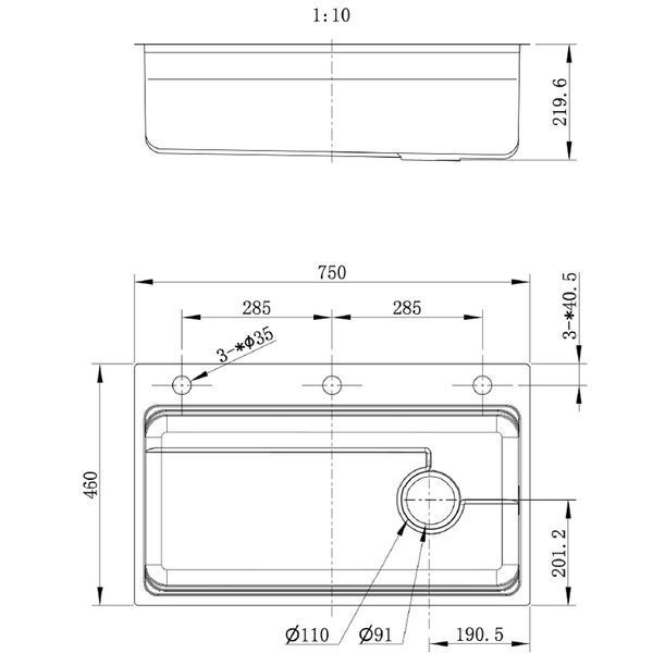 Мойка из нержавеющей стали Mixxus MS7546-Set-01 Micro Decor Graphite (3.0/0.8) комплект (графит) (MI8390) MI8390 фото