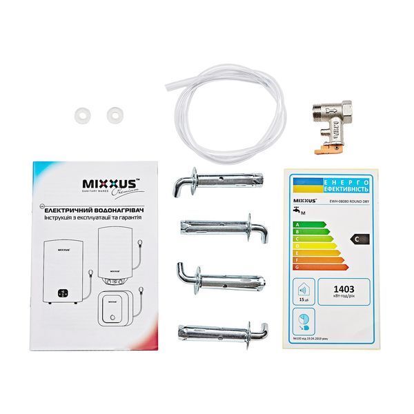Водонагрівач "Циліндр" MIXXUS EWH-08050 ROUND DRY накопичувальний 50 л, сухий тен 2 kW (WH0608) WH0608 фото