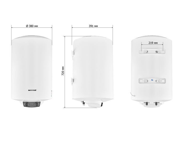 Водонагрівач "Циліндр" MIXXUS EWH-08050 ROUND DRY накопичувальний 50 л, сухий тен 2 kW (WH0608) WH0608 фото