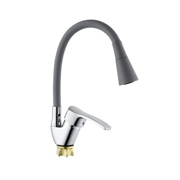 Смеситель для кухни с силиконовым изливом Champion YUB 011-279 (Nut) Refl.Grey (MI6425) MI6425 фото
