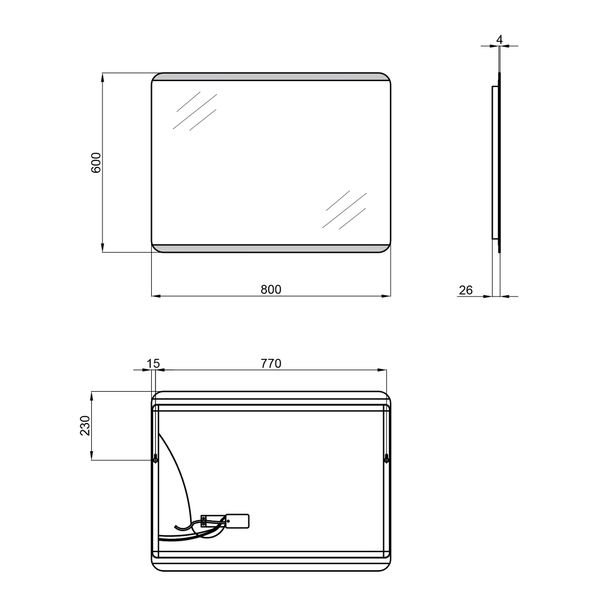 Дзеркало Qtap Tern 800х600 з LED-підсвічуванням, QT177812086080W SD00045759 фото