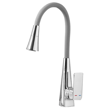 Змішувач для кухні Mixxus Etna 014-T (NUT) Refl.Grey (Колір хром+силіконовий вилив сірий) (MI8420) MI8420 фото