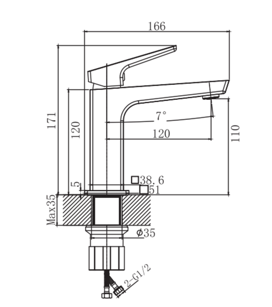 Змішувач для умивальника Haiba Turin 001 Nut (HB9655) HB9655 фото